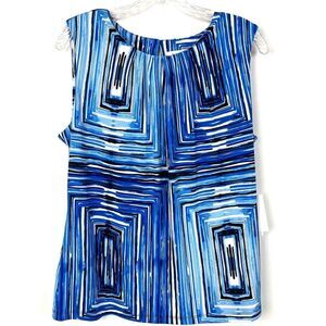 Calvin Klein Blue Geometric Blouse